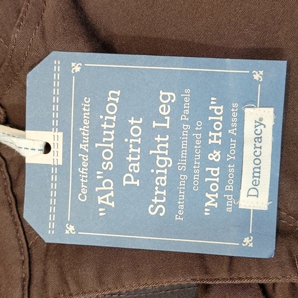 Demovracy Women's Brown Patriot Ab Solution Straight Leg Jeans - Picture 10 of 16